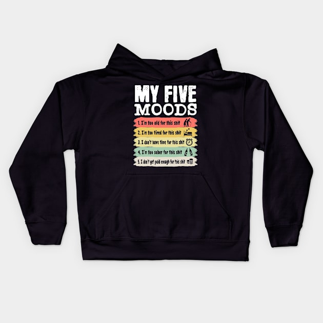 My Five Moods Kids Hoodie by Three Meat Curry